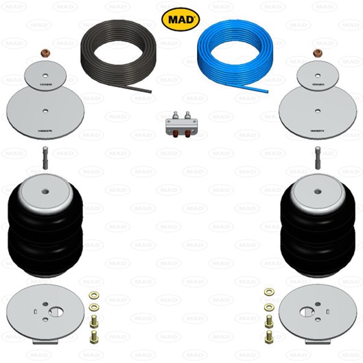 Luchtvering set Achteras voor Volkswagen Amarok