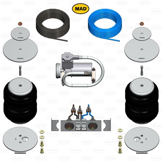 Luchtvering set Achteras voor Volkswagen Amarok