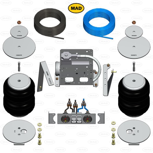 Luchtvering set Achteras voor Volkswagen Amarok