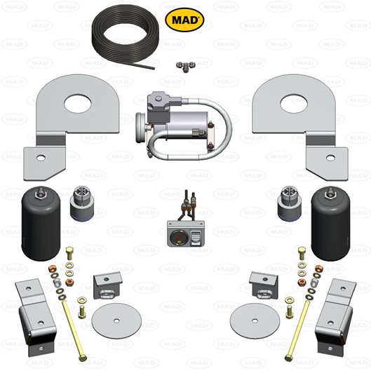 Luchtvering set Achteras voor Volkswagen Transporter