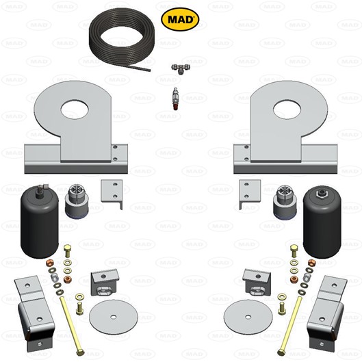 Luchtvering set Achteras voor Volkswagen Transporter
