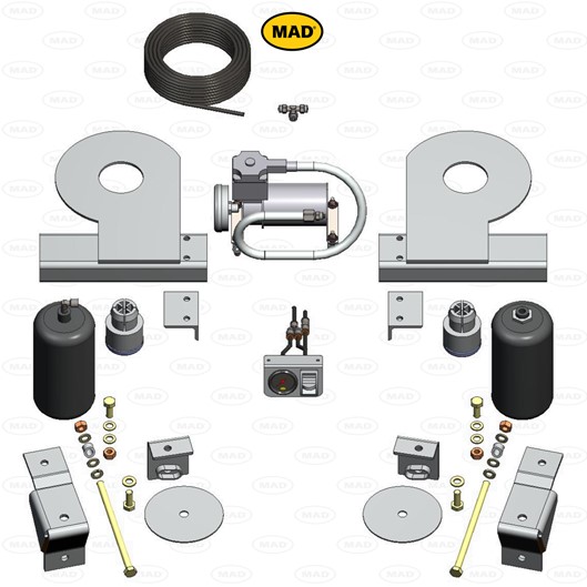 Luchtvering set Achteras voor Volkswagen Transporter