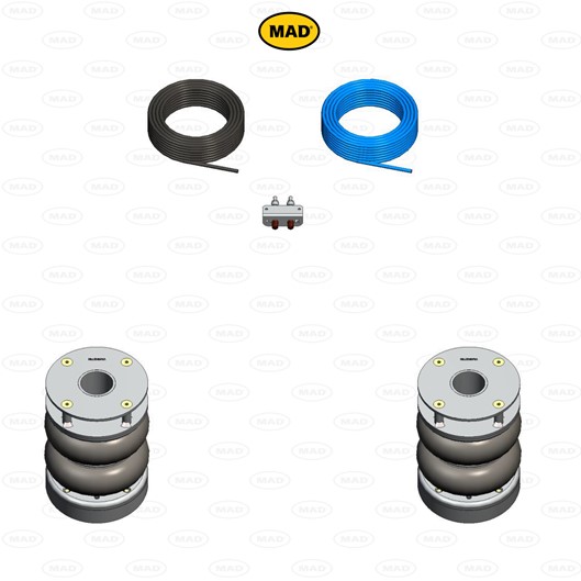 Luchtvering set Achteras voor Volkswagen Transporter