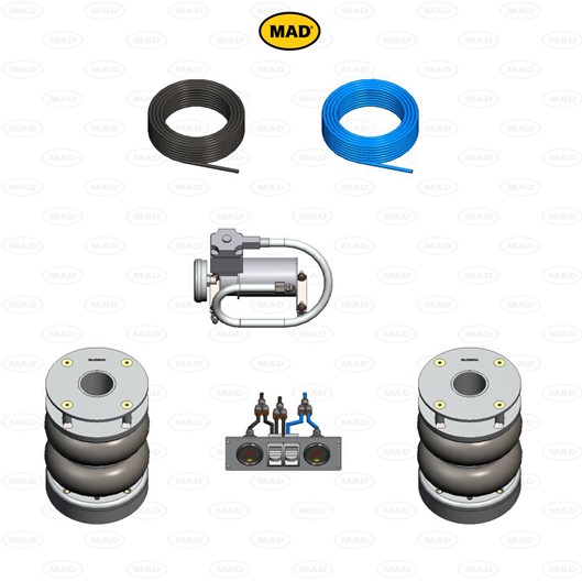 Luchtvering set Achteras voor Volkswagen Transporter