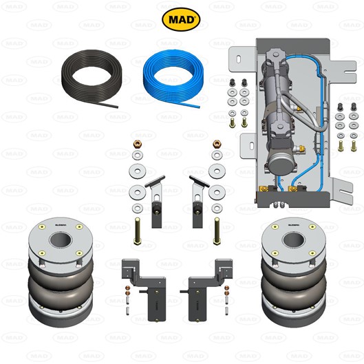 Luchtvering set Achteras voor Volkswagen Transporter